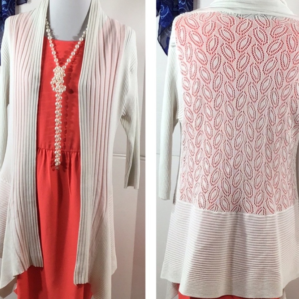 Beta’s Choice white waterfall cardigan